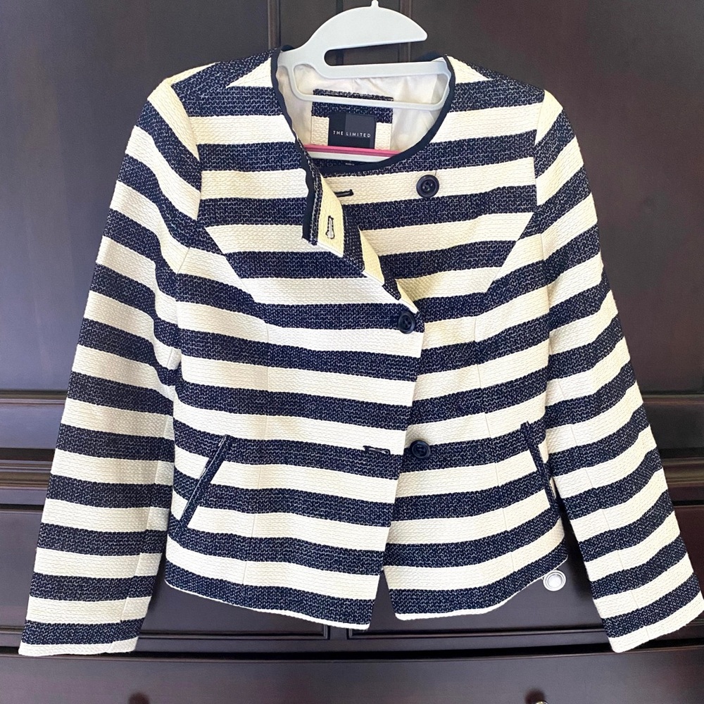 Limited Navy Striped Jacket Blazer